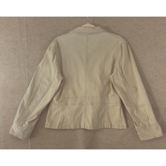 Per Una Denim Jacket Womens Sz 16‎ Khaki Belted Stretch Marks + Spencer NWT - Picture 2 of 9